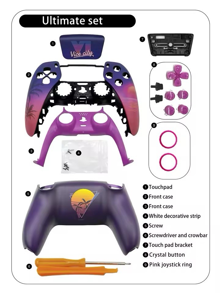Custodia Controller PlayStation 5 Case Gta 6 Grand Theft Auto VI Ps5 Protezione Gaming foto 4