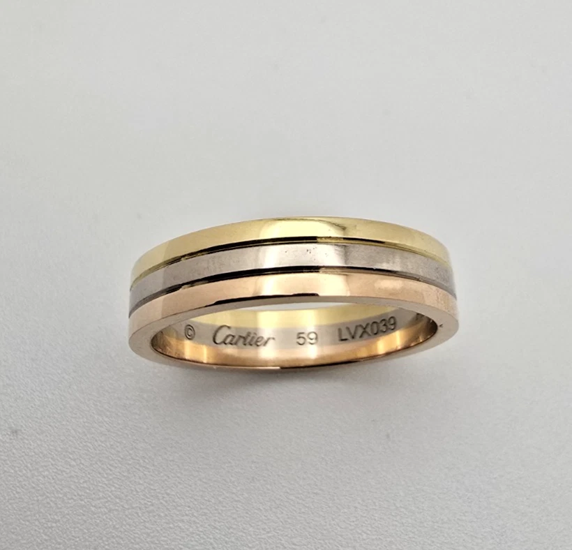 Authentic Cartier Vendome Louis 18 Tri Color Gold Ring, sz 59, US sz 8,75 - Image 2 of 4