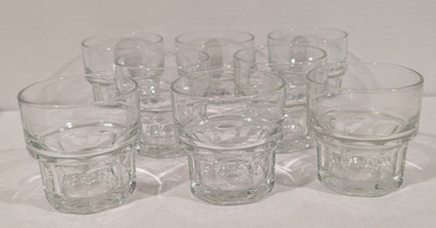 Libbey Gibralter Duratuff Clear on the Rocks Set of 8 Stackable Glasses 7 oz 3+''