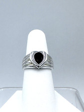 Sterling Silver Garnet Ring 5 x 7 mm Size 7