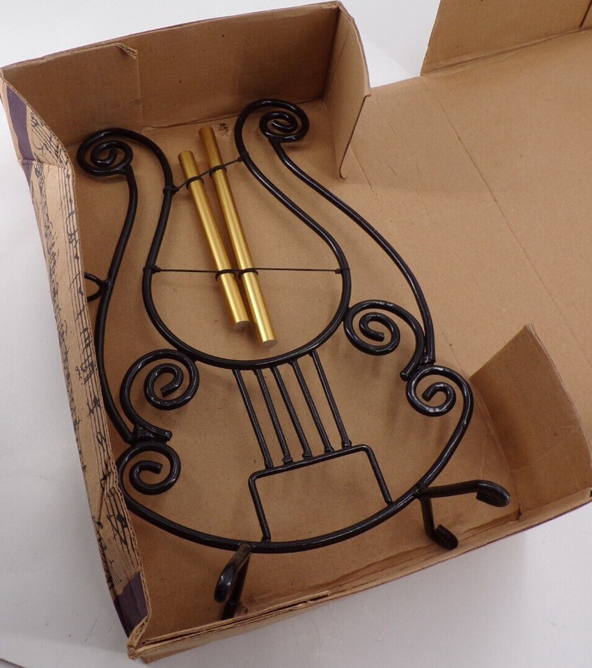 JW Stannard Chimes Metal Lyre in box angel harp table desk top chimes