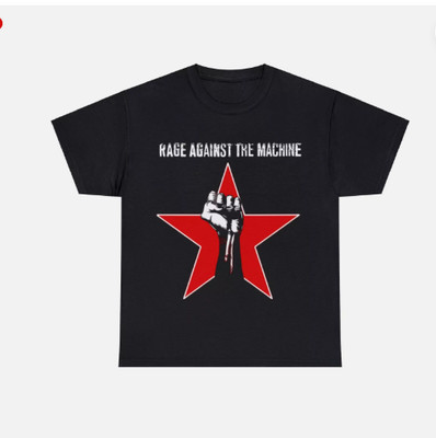 Rage Against the Machine T-Shirt, 90's Rock Vintag Black T Shirt All Size Unisex