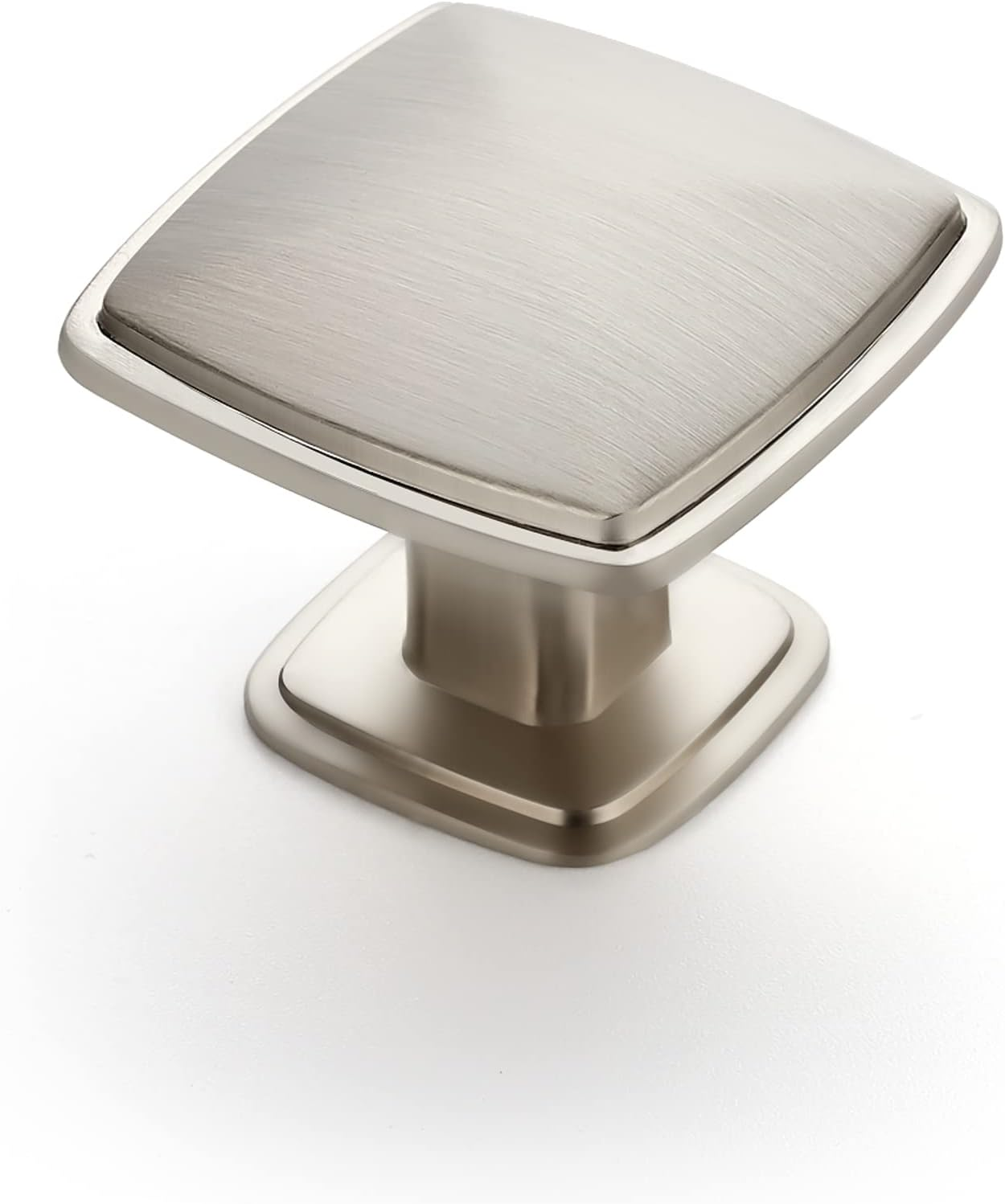 5 Pack Brushed Nickel Kitchen Cabinet Square Knob Single Hole Cabinet Hardware f