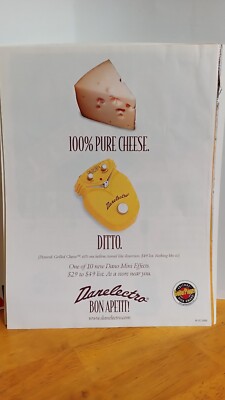DANELECTRO GRILLED CHEESE GUITAR EFFECT  PRINT AD 11 X 8.5  A0800