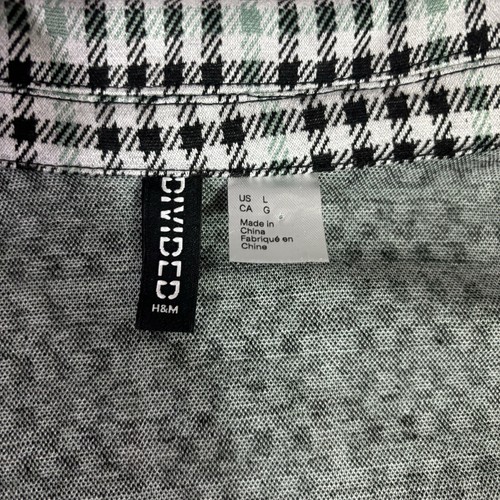 Divided H&M Womens Open Blazer Jacket Large Black, Green & White Plaid Checked - Picture 6 of 7