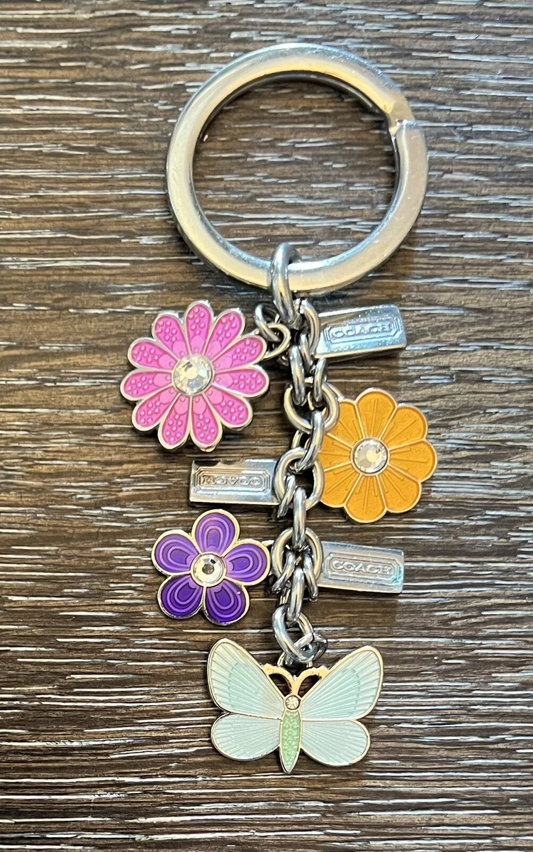 Coach Butterfly Floral Spring Mix Purse Charm / Key Ring / Keychain