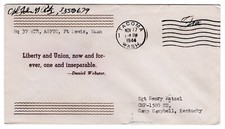 Linto WWII Patriotic 1944 - "Liberty and Union... Daniel Webster" FREE Ft Lewis