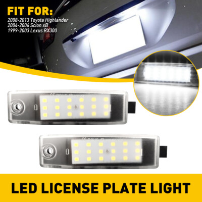For Toyota Highlander Scion xB FULL LED White License Plate Light Tag Lamp EOA