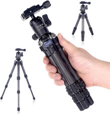 15.7In/0.97Lb Lightweight Compact Carbon Fiber Tripod with 360 Ballhead Travel