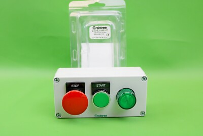 Crabtree 22933/MPLV Drucktastenstation Start/ Pilzstopp Metallgehäuse