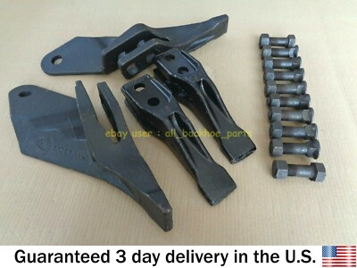 #ad JCB BACKHOE 2 PC. TOOTH amp; 2 SIDECUTTERS amp; 10 NUTS amp; BOLTS ASSORTED PART NO $249.95