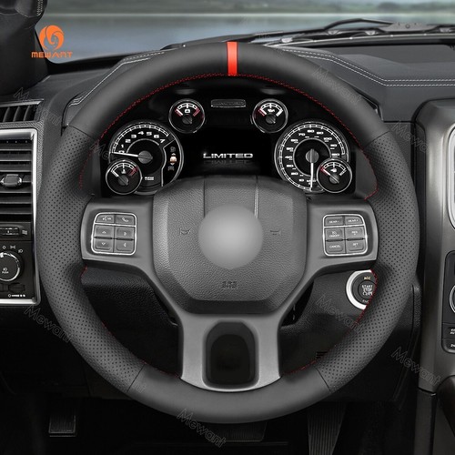 Artificial Leather Steering Wheel Cover Wrap for Dodge Ram 1500 3500 2013-2018 - Picture 3 of 11