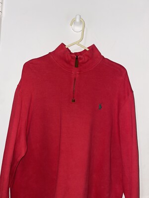 ラルフローレン EUC Mens Polo Ralph Lauren 1/4 Zip Ribbed Mock Neck Pullover