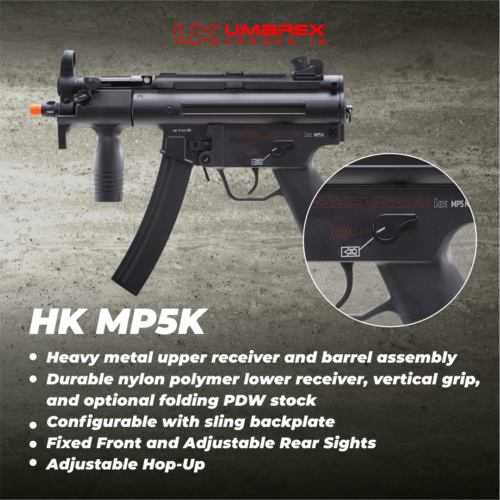 Umarex Heckler & Koch HK Airsoft Rifle MP5K with Pack of 1000 6mm 
