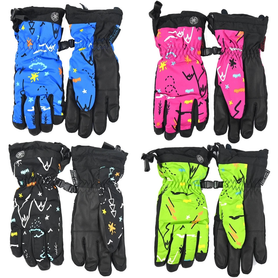 SLAMOTEX Kinder Handschuhe Jungen Mädchen Winterhandschuhe Skihandschuhe Sport Schnee C69