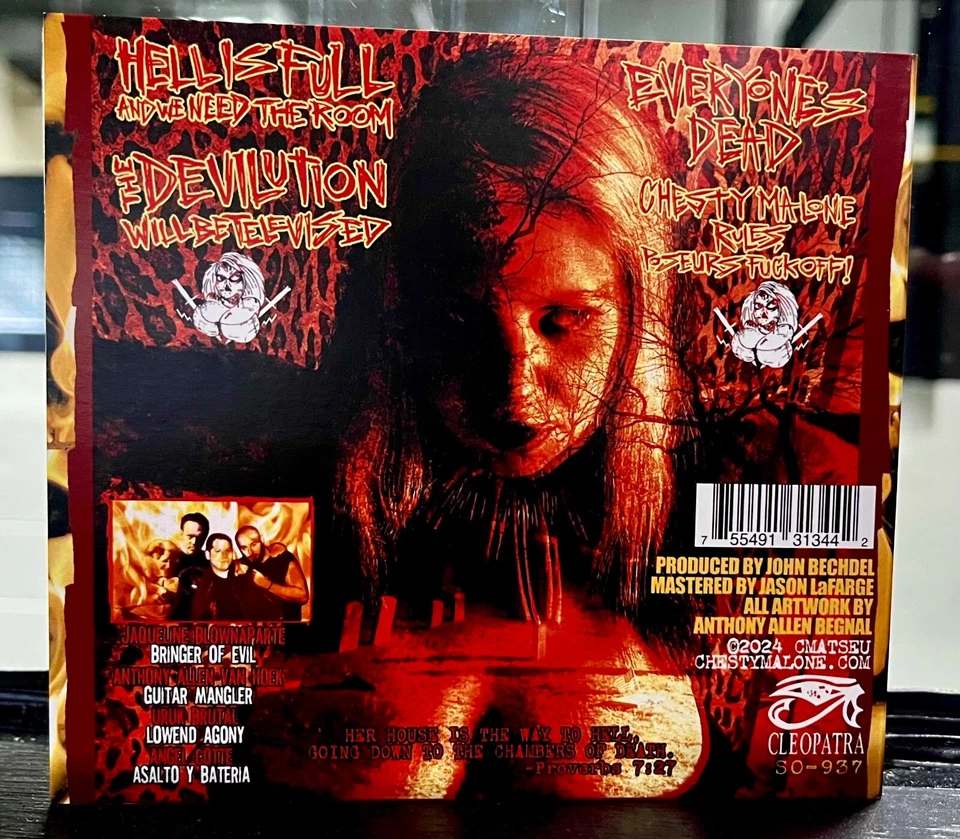 Chesty Malone and the Slice 'Em Ups - "Hell is Full" (CD) Misfits, Plasmatics Foto 2 de 4