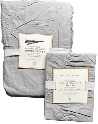 Pottery Barn Teen Dorm Ruched Diamond Twin Duvet & Standard Sham