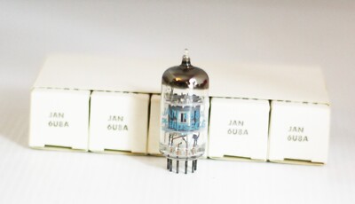 New In Original boxes One Sleeve of Five (5) Philips ECG JAN 6U8A (ECF82) Tubes