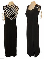 New Dress Evening, JS Collections, Black Strappy Long Stretch Sexy  10 