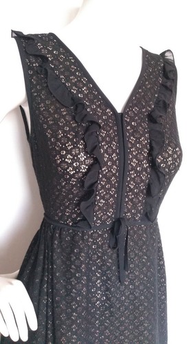 BOUTIQUE by JAEGER black lace dress size 10 --MINT-- frill detail - Picture 3 of 8