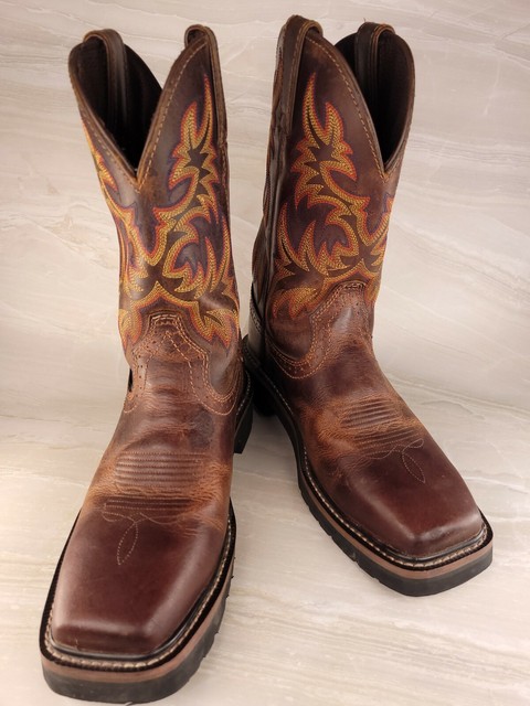 justin men's stampede steel toe work boots