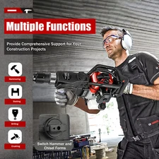 33CC 2 Stroke Gas Demolition Jack Hammer Breaker Punch Drill w/2 Chisels 3 Drill