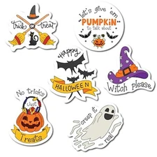 Happy Halloween Funny Assorted Holiday Magnet Decals, 6 Pack, 5 inch