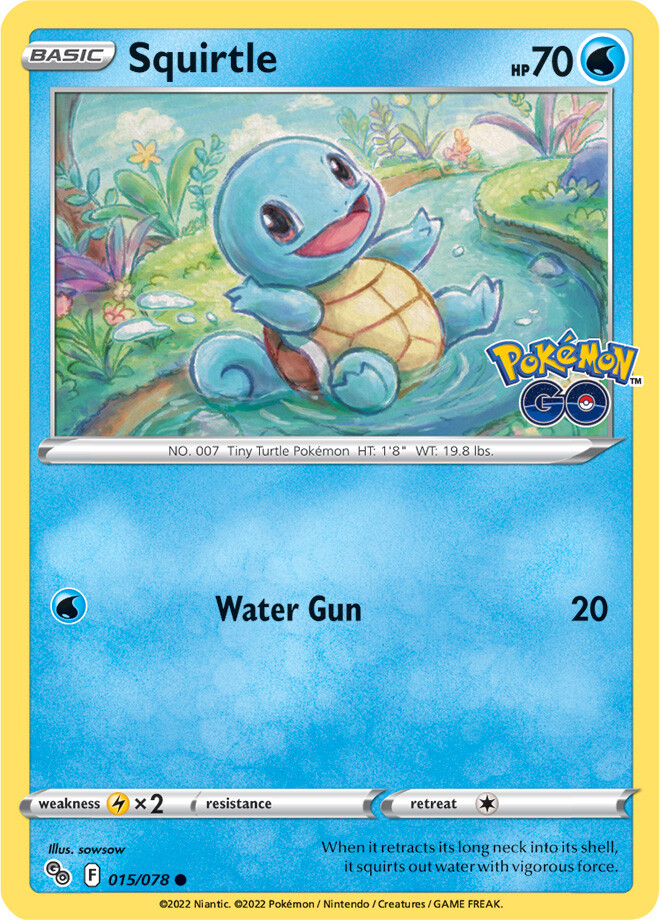 1x Squirtle 015/078 REVERSE HOLO Pokemon Go Pokemon TCG Card NM | eBay