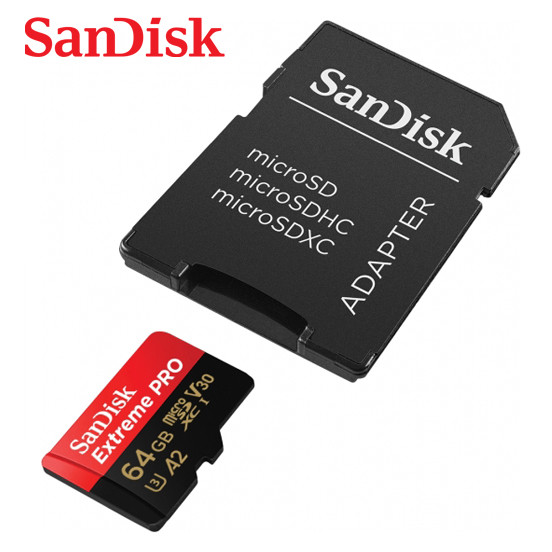 NEW Sandisk A2 Extreme PRO 64GB V30 microSDXC UHS-I U3 200MB/s 4K  