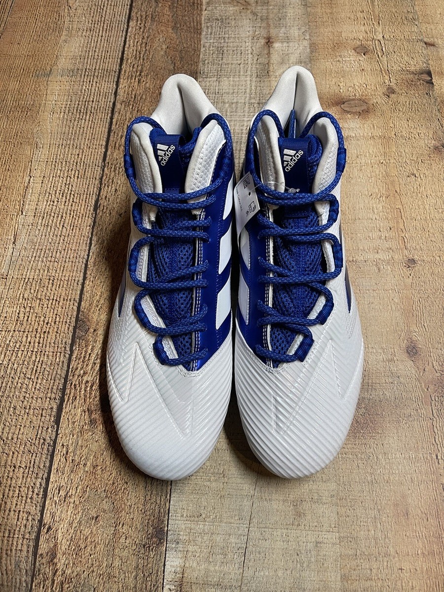 NEW! Adidas Freak X Carbon Mid Football Cleats - White/Blue - Size 13.5 - F97435 NEW! Adidas Freak X Carbon Mid Football Cleats - White/Blue  main image 2