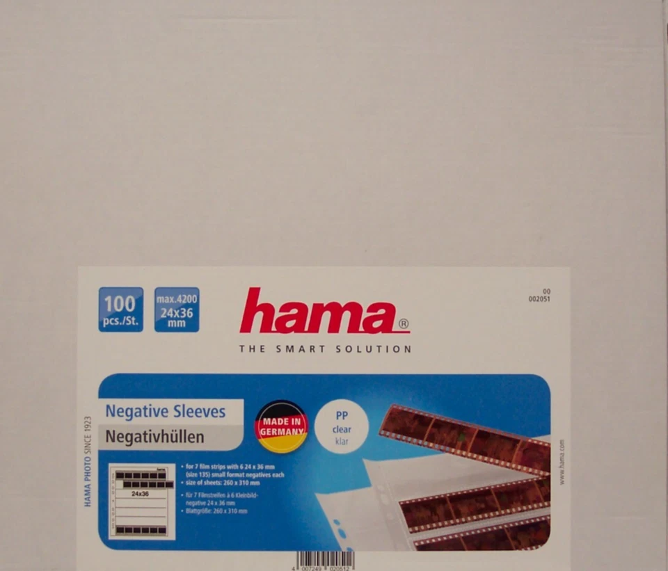 ПРОЗРАЧНЫЕ негативные листы HAMA 35 мм — упаковка 100 шт. (002051) - Изображение 2 из 3