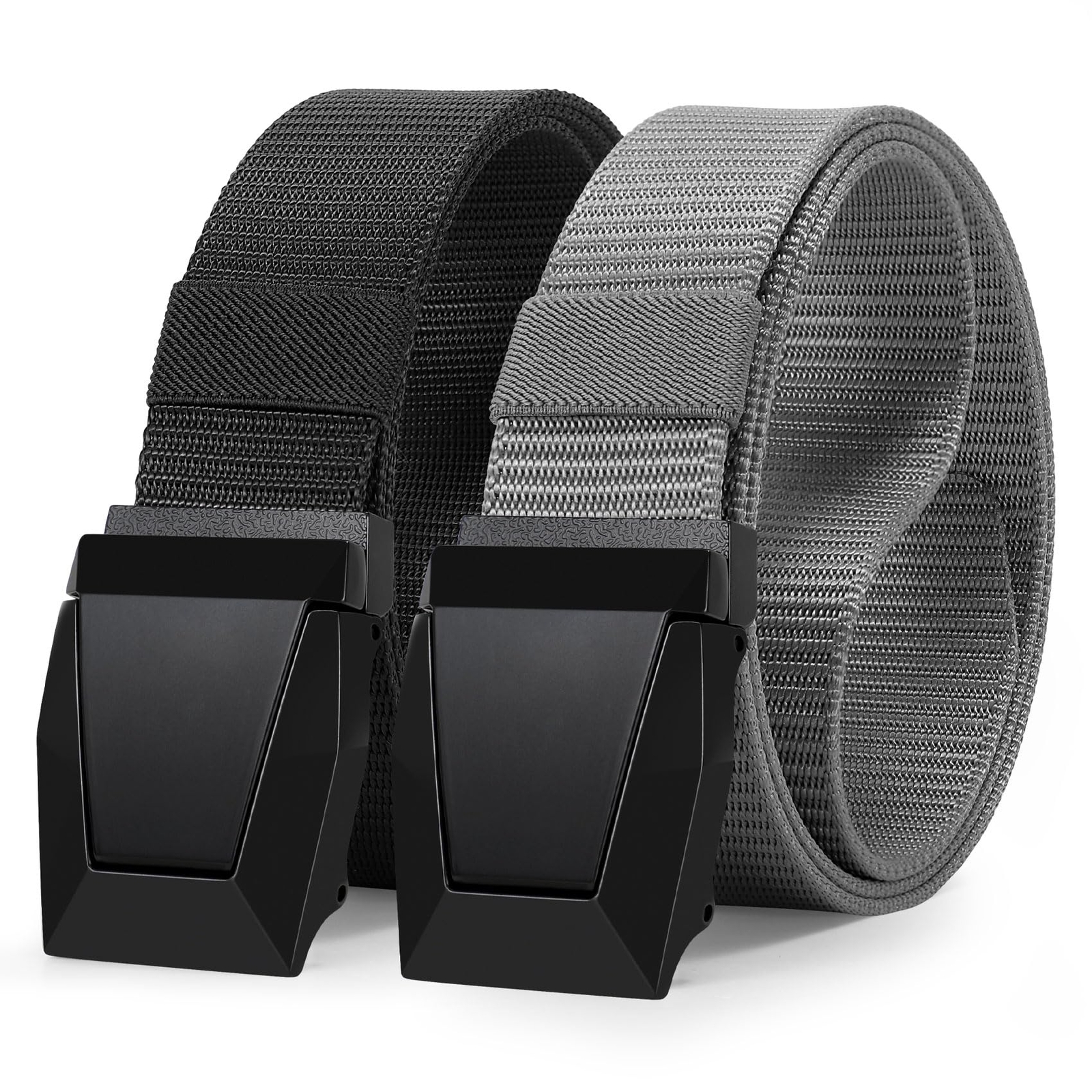 2 Pack Men Tactical Belt Nylon Belts for Men Military Belt for Men Nylon Web ...