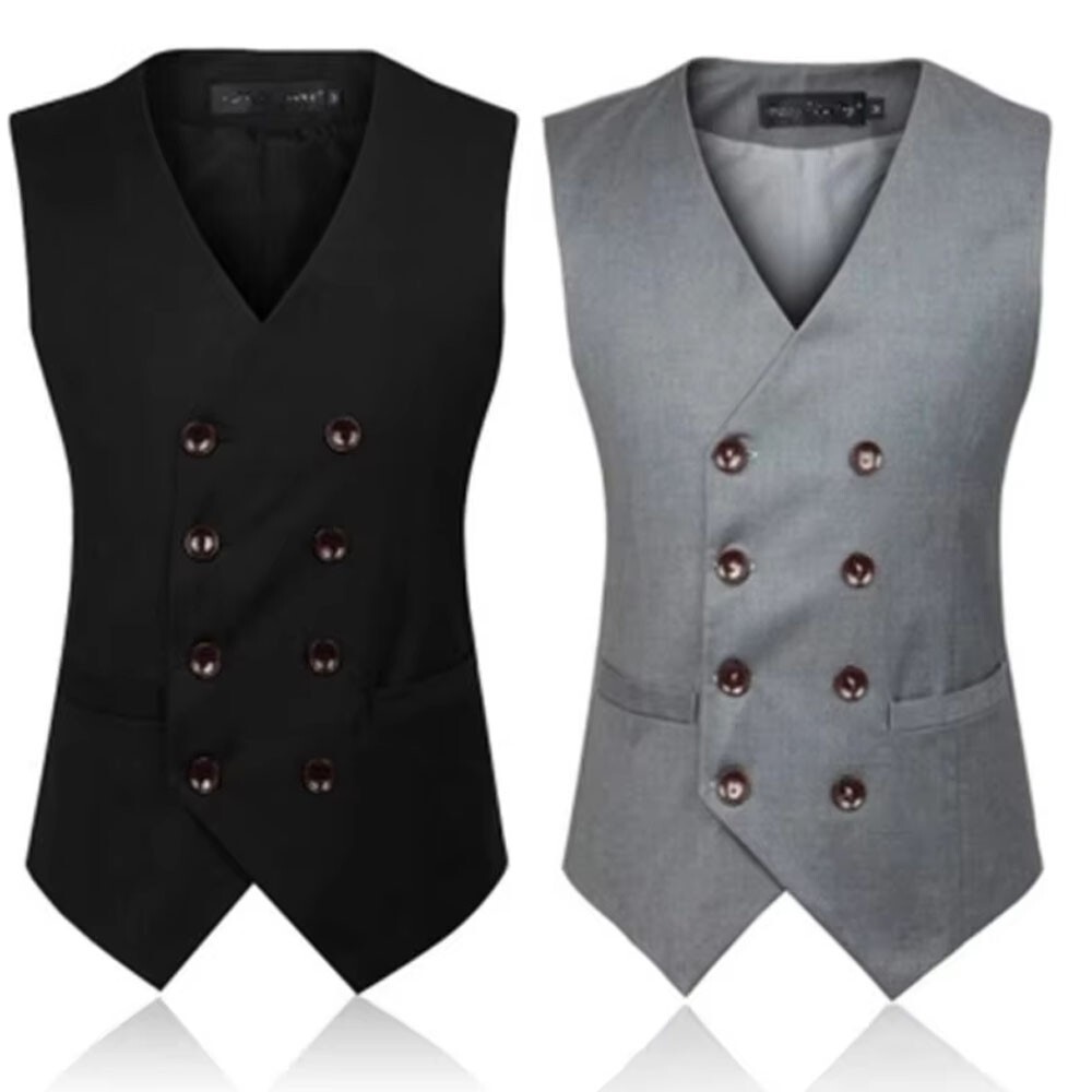 Men's Suits Vests Double Breasted Wedding Tuxedo Formal Business Waistcoat Vests