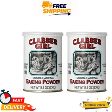 Clabber Girl Double Acting Baking Powder, 8.1 Ounce (Pack of 2)