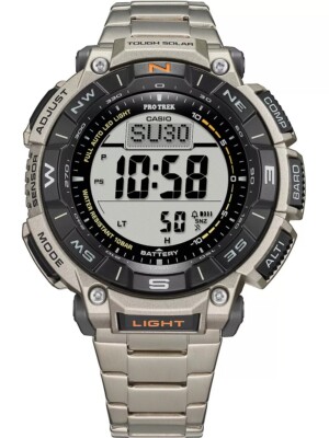 Casio PRG-340T-7ER Pro Trek Solar Mens Watch 53mm 10ATM Titanium Band New