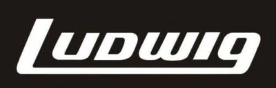 Ludwig 80s White Bass Drum Logo Vinyl Sticker 9" long. DIE CUT