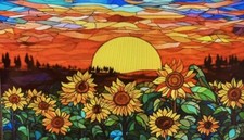 Artistic Sunset with Sunflowers Diamond Painting of Craft Kit