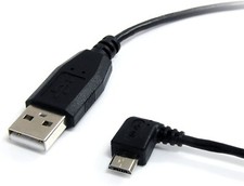 6 Ft. (2m) Right Angle Micro Usb Cable - Usb 2.0 A To Right Angle Micro B-Black