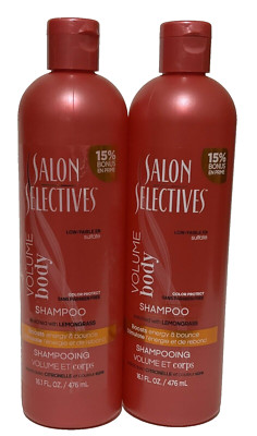 Salon Selectives Shampoo Color Protect Boost Volume Lemongrass 16.1 oz Lot of 2