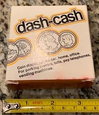 Dash-Cash Coin Dispenser Adhesive Mount Lasalle Bank of Lisle Vtg New Open Box
