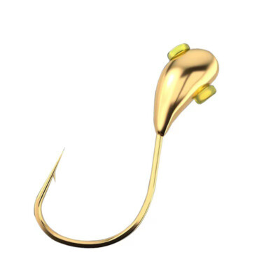 10pcs Gold Carbon Steel Overturned Hook with Plastic Hook Eye Fishing Hooks Bass