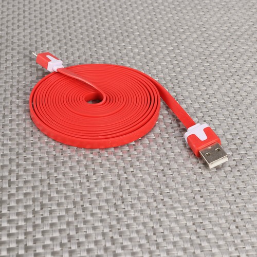 3 Meters Flat Design Micro USB Data Sync Charging Cable Silicone Flat Cable - 第 1/12 張圖片