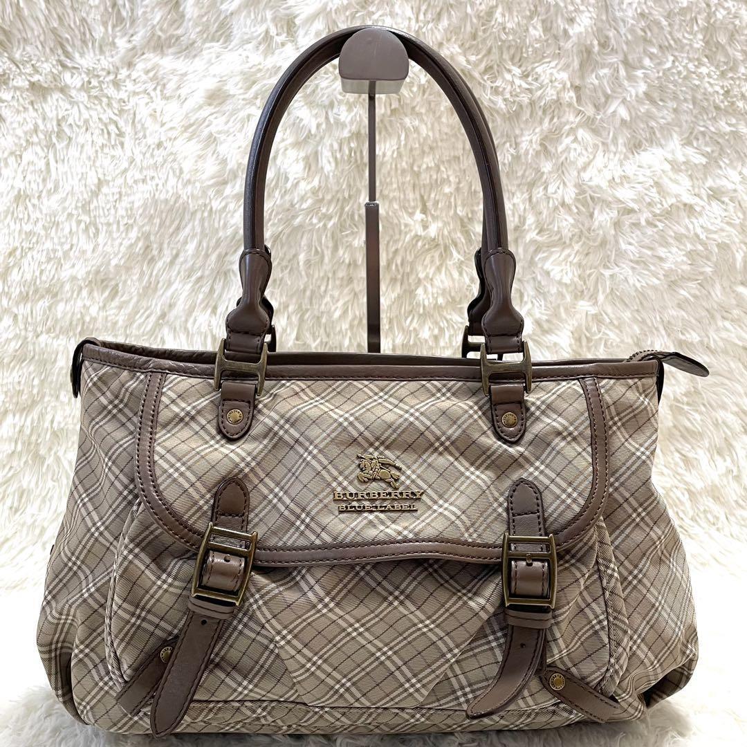 Burberry Nova Check Tote Bag Handbag Shoulder Horse Logo