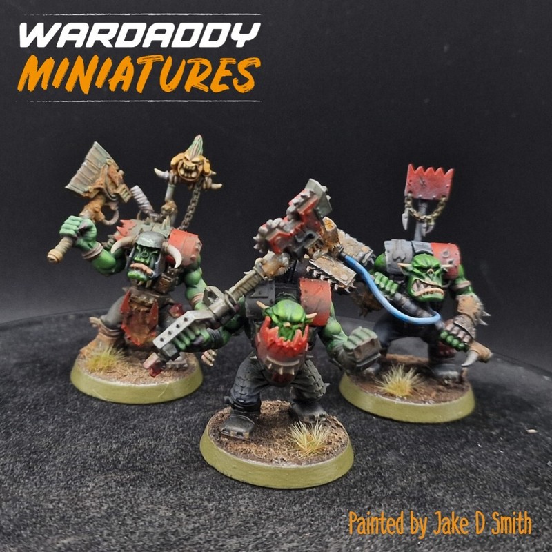 Pro Painted Warhammer 40K Ork Nobz ×3 J1 GAMES  WORKSHOP wardaddy miniatures