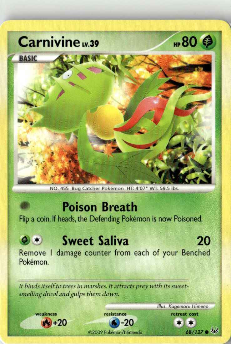 2009 PLATINUM BASE SET CARNIVINE 68/127