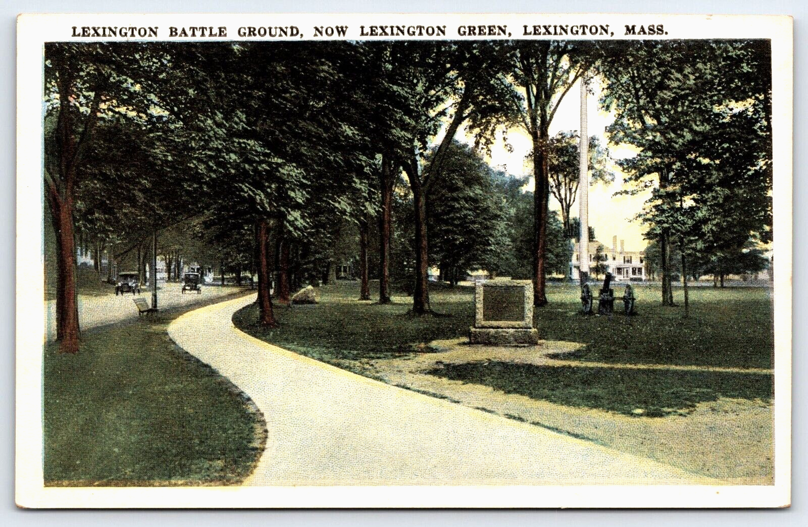 Original Old Vintage Antique Postcard Lexington Battle Ground Lexington, MA