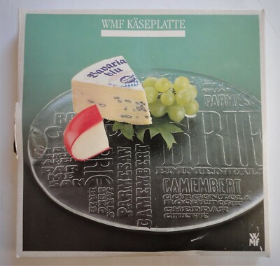 Vtg Mint In Box WMF 12'' Kaseplatte Glass Cheese Plate Serving Tray Germany 