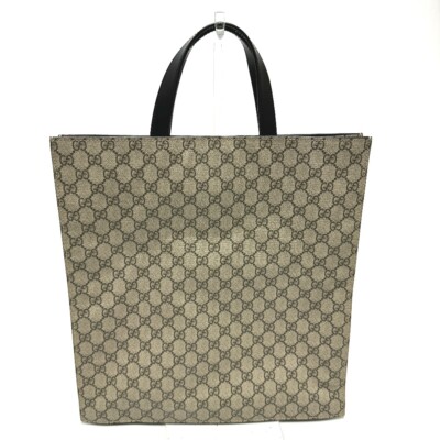 GUCCI 456217 GG Hand Bag Tote Bag GG Supreme Canvas Beige/Black | eBay
