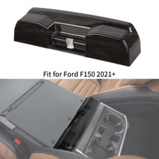 Black Wood Grain Center Console Full Cover Interior Trim For Ford F150 2021-2025 Black Wood Grain Center Console Full Cover Interior Trim For Ford F150 2021-2025