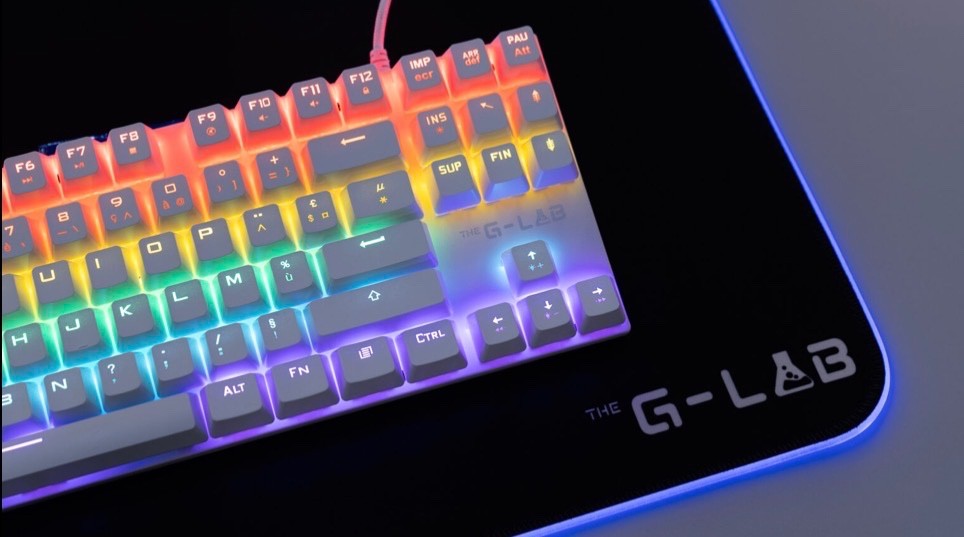 Clavier Gaming Mécanique TKL RGB avec Switchs Rouges G-Lab Keyz Mercury pour PC et PS5 AZERTY Noir